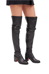 Christian Louboutin Black Karialta 70mm Thigh High Leather Boots